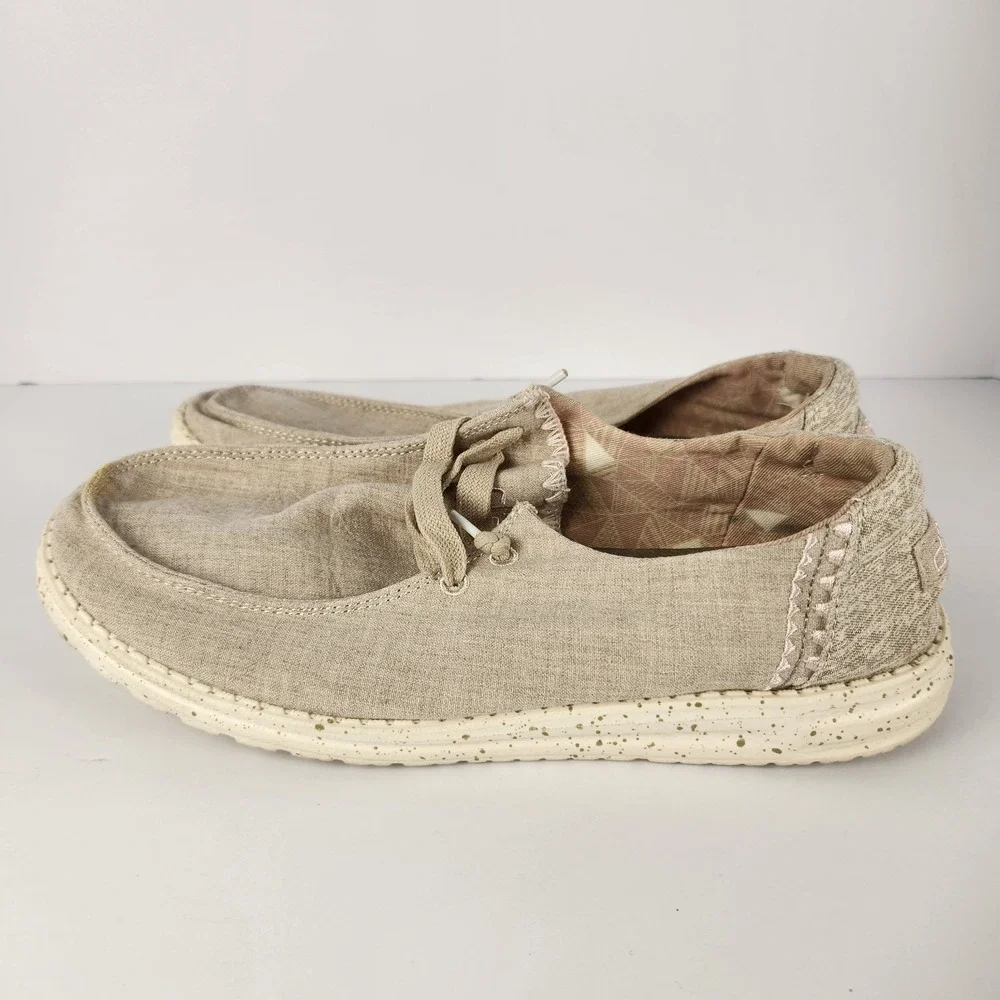 Hey Dude Wendy Dusty Inca Women's Everyday Casual Beige‎ Flat Shoes Size 10